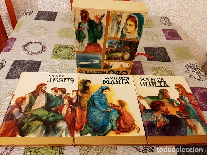 Libros de segunda mano: Colecci&oacute;n Oro. Vida de Jes&uacute;s, La Virgen Mar&iacute;a, Santa Biblia