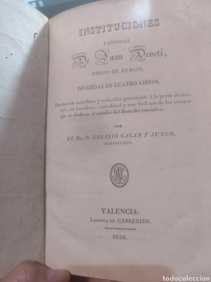 Libros de segunda mano: 1830. Instituciones can&oacute;nicas - Foto 1