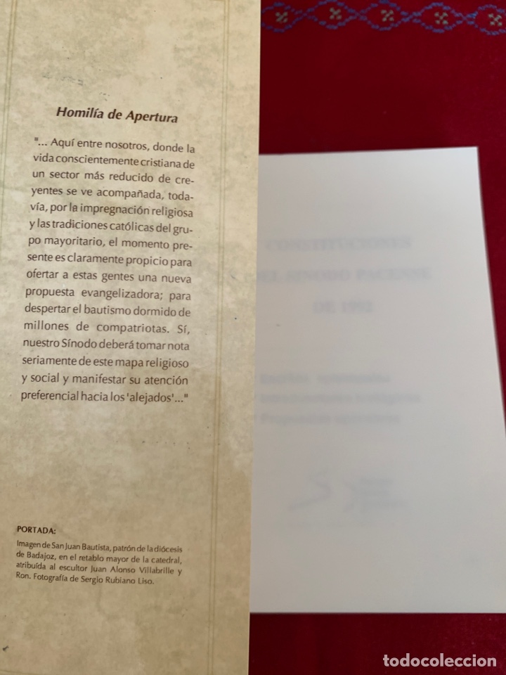 Libros de segunda mano: Constituciones del S&iacute;nodo Pacense de 1992. - Foto 3
