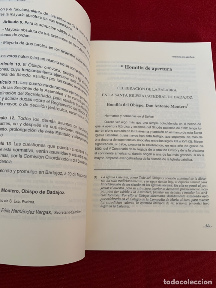 Libros de segunda mano: Constituciones del S&iacute;nodo Pacense de 1992. - Foto 6