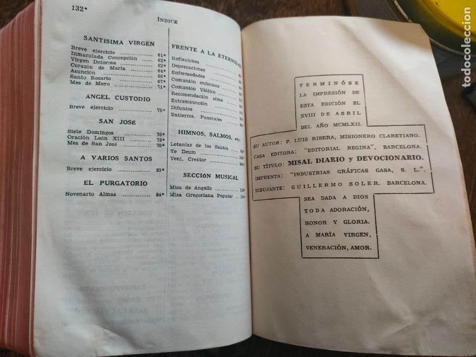 Libros de segunda mano: Misal diario y devocionario 1962 - Foto 17