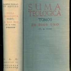 Libros de segunda mano: NUMULITE L0237 SUMA TEOLÓGICA TOMO I DE DIOS UNO SANTO TOMÁS DE AQUINO. Lote 315530213