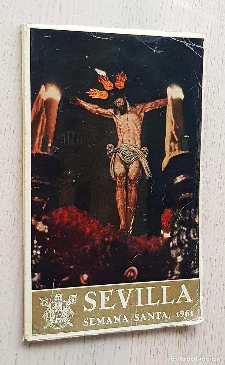 Libros de segunda mano: SEVILLA SEMANA SANTA 1961. Horario e itinerario oficial de las cofrad&iacute;as que hacen estaci&oacute;n a la san