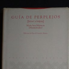 Libros de segunda mano: GUÍA DE PERPLEJOS - MOSE BEN MAIMON