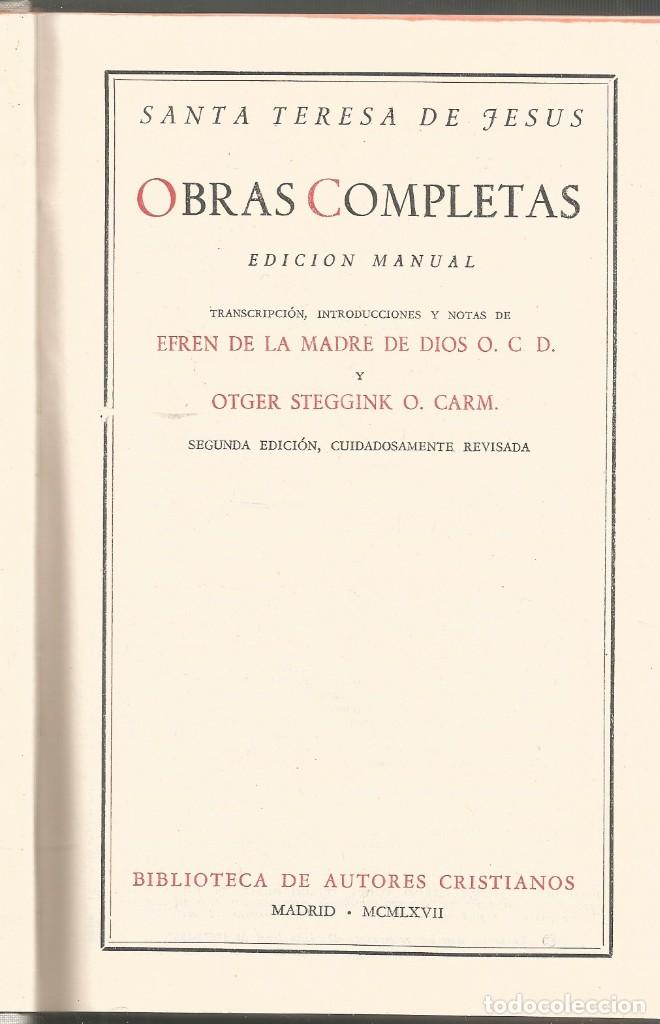 Libros de segunda mano: OBRAS COMPLETAS DE SANTA TERESA - Foto 5