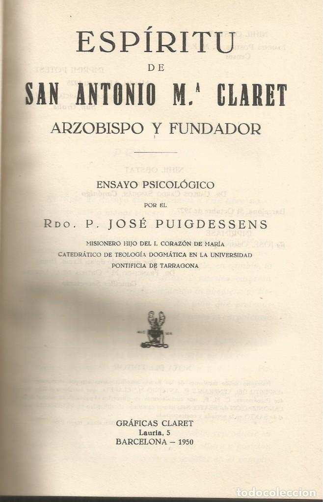 Gebrauchte B&uuml;cher: ESP&Iacute;RITU DE SAN ANTONIO M.&ordf; CLARET ARZOBISPO Y FUNDADOR