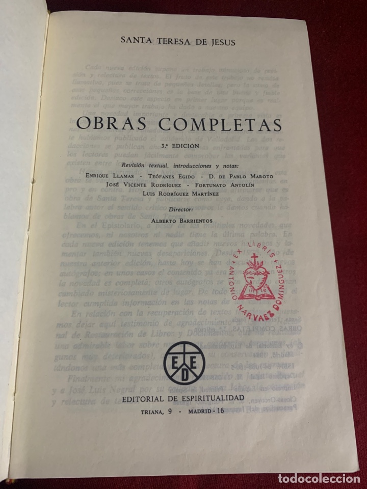 Libros de segunda mano: Obras Completas Santa Teresa de Jes&uacute;s. - Foto 8