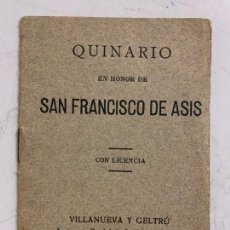 Libros de segunda mano: QUINARIO A SAN FRANCISCO DE ASIS. LIBRO PROCEDENTE DE CASA-MUSEO, 15 PGS, MIDE UNOS 10X7CM. Lote 325928523