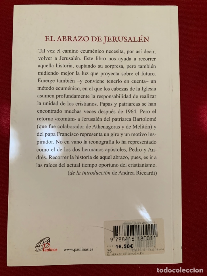 Libros de segunda mano: El abrazo de Jerusal&eacute;n. Valeria Martano. - Foto 2