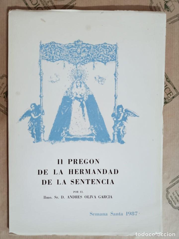 Libros de segunda mano: II PREGON DE LA HERMANDAD DE LA SENTENCIA. ANDRES OLIVA GARCIA. SEMANA SANTA 1987