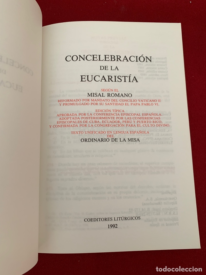 Libros de segunda mano: Concelebraci&oacute;n de la Eucarist&iacute;a. - Foto 5
