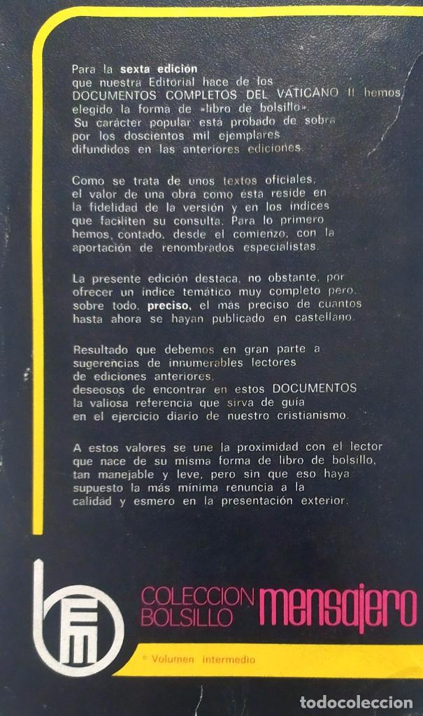 Libros de segunda mano: Documentos completos del Vaticano II Coleccion de bolsillo - Foto 2
