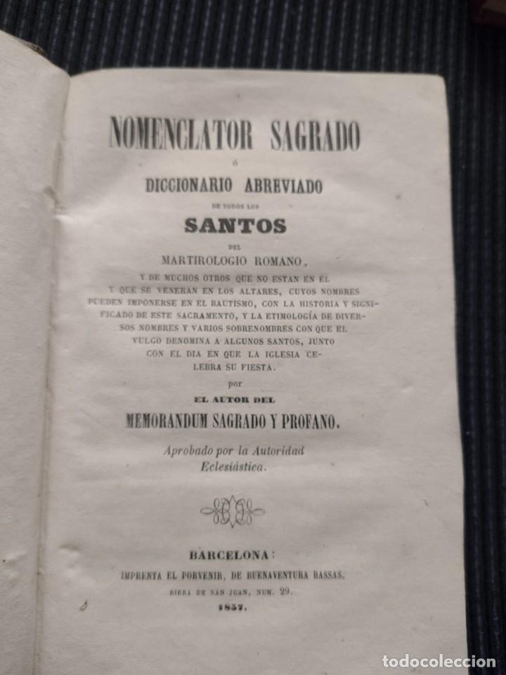 Libros de segunda mano: Nomenclator Sagrado de J. Bastus - Foto 2
