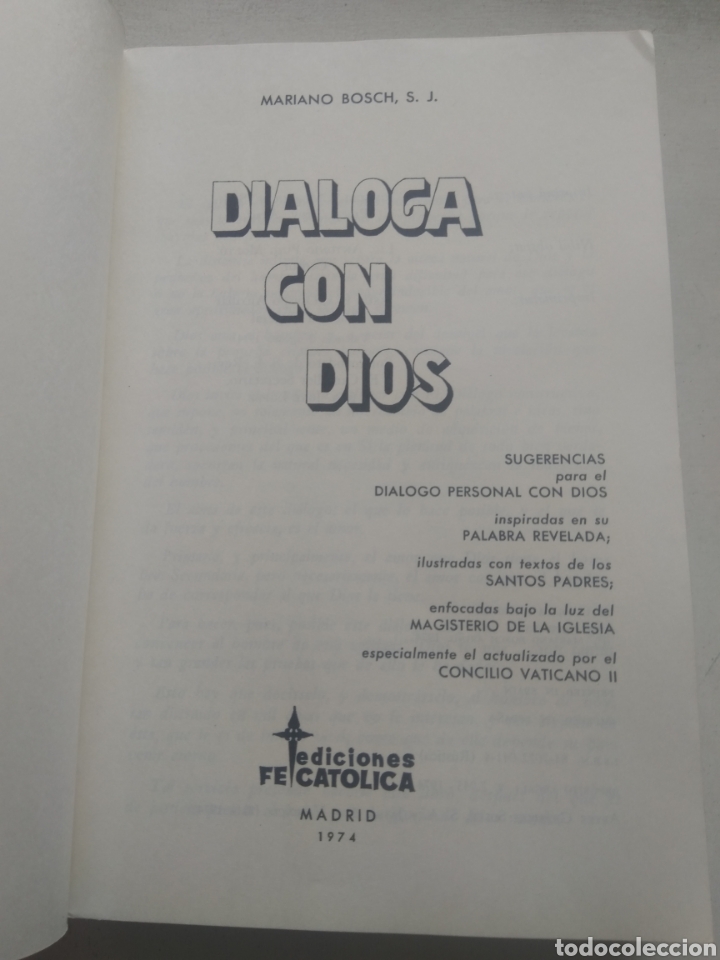 Libros de segunda mano: DIALOGA CON DIOS/MARIANO BOSCH, S.J. - Foto 2