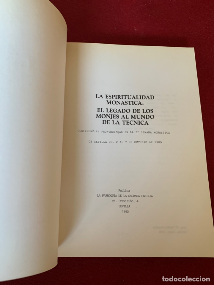 Libros de segunda mano: II Semana Mon&aacute;stica de Sevilla. La Espiritualidad Mon&aacute;stica. - Foto 3