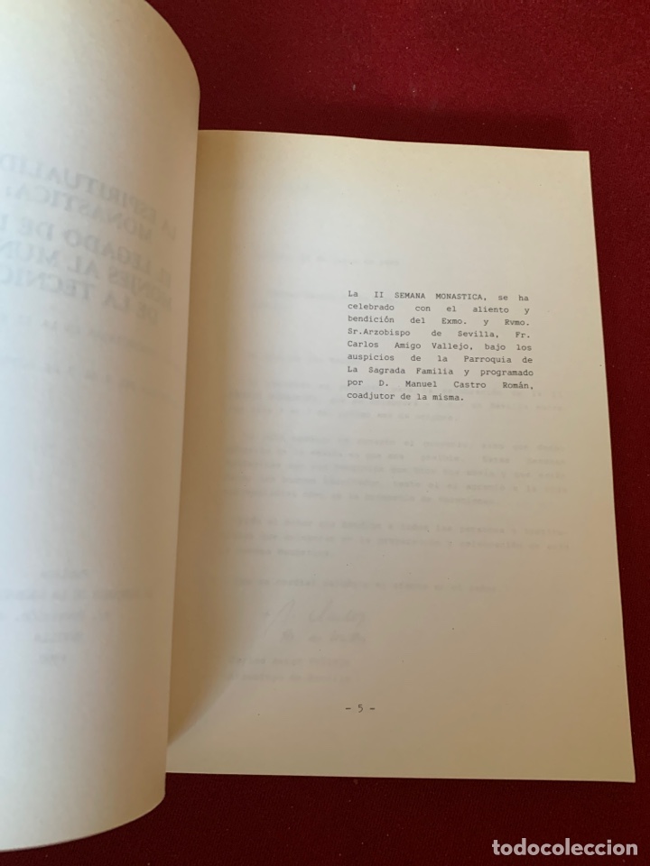 Libros de segunda mano: II Semana Mon&aacute;stica de Sevilla. La Espiritualidad Mon&aacute;stica. - Foto 4
