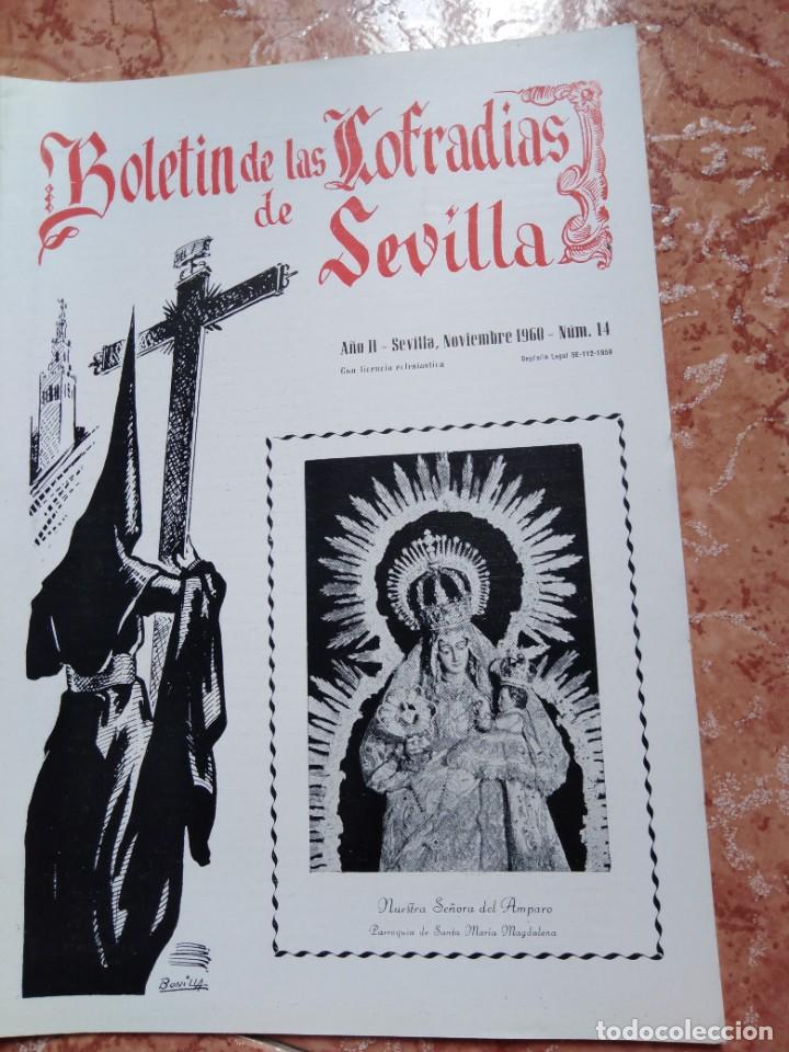 Libros de segunda mano: SEMANA SANTA DE SEVILLA BOLETIN DE LAS COFRADIAS DE SEVILLA noviembre n 14 1960