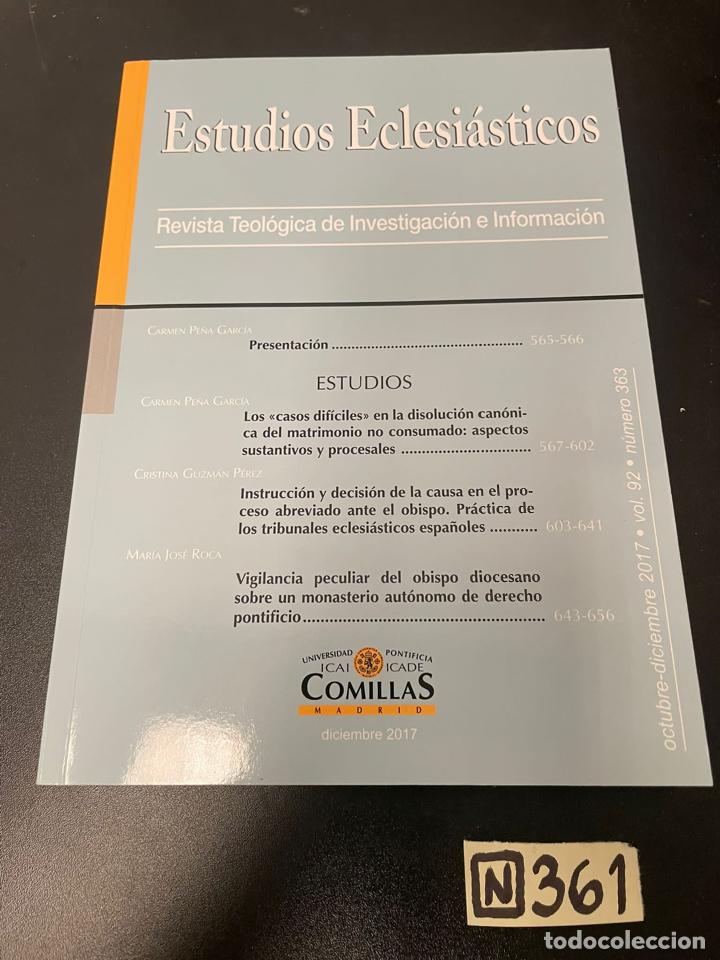 Libros de segunda mano: Estudios Eclesi&aacute;sticos - Foto 1