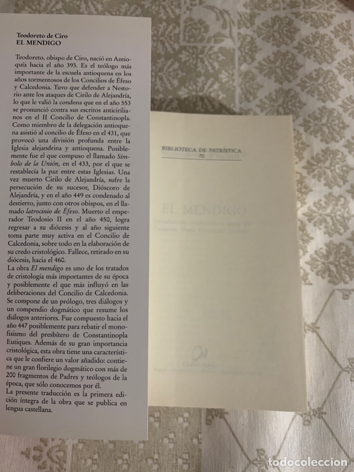 Libros de segunda mano: El mendigo. Teodoreto de Ciro. - Foto 3