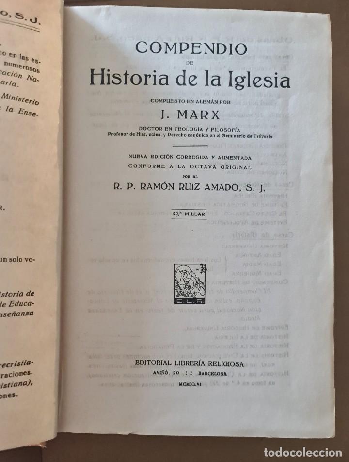 Libros de segunda mano: Compendio Historia de la Iglesia. J Marx - Foto 3