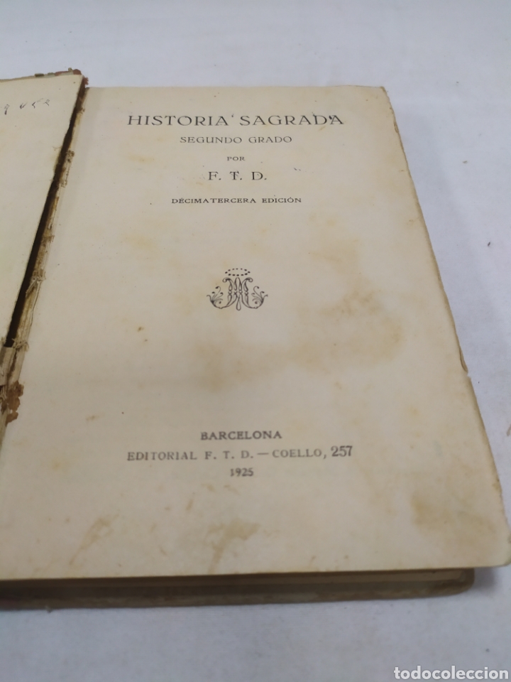 Libros de segunda mano: Historia sagrada, FTD,1925 - Foto 3