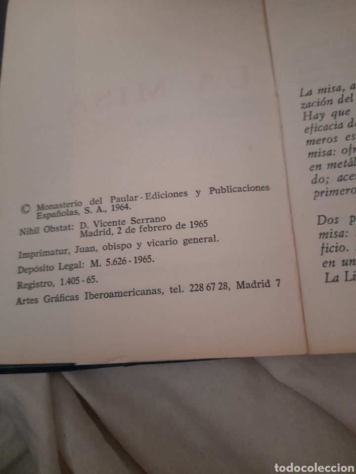 Libros de segunda mano: La Misa. Separata de oraci&oacute;n seglar de 1965 - Foto 3