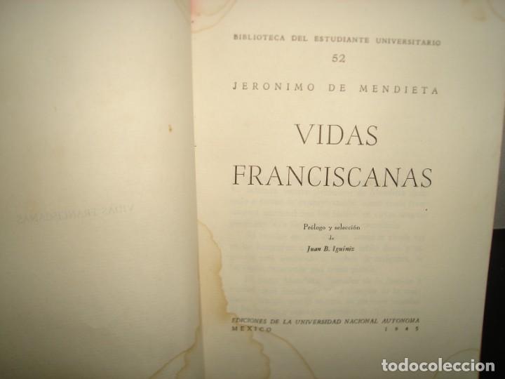 Libros de segunda mano: 170- VIDAS FRANCISCANAS - JER&Oacute;NIMO DE MENDIETA - 1945 - Foto 3