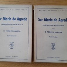 Libros de segunda mano: ESCASO. SOR MARIA DE AGREDA, CORRESPONDENCIA CON FELIPE IV, G. TORRENTE BALLESTER, ED. FE, 1942. Lote 357185885