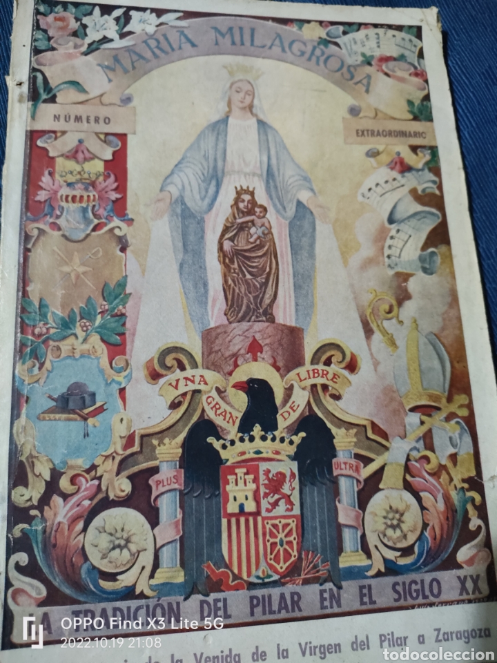 Libros de segunda mano: Mar&iacute;a Milagrosa n&uacute;m Extraordinario al XiX centenario de la venida Virgen del Pilar a Zaragoza 1940