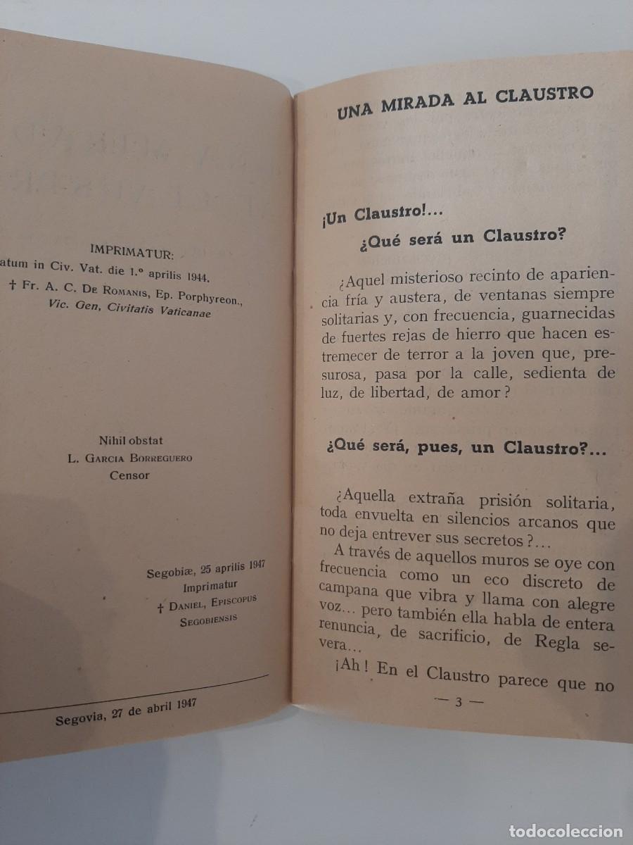 Libros de segunda mano: UNA MIRADA AL CLAUSTRO. LIBRITO RELIGIOSO. 1947 - Foto 3