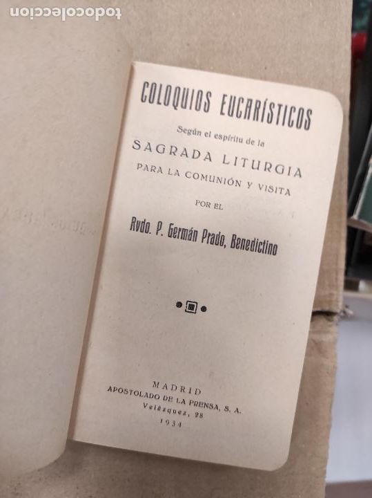 Libros de segunda mano: COLOQUIOS EUCARISTICOS - para comunion y visita - german prado - Foto 2