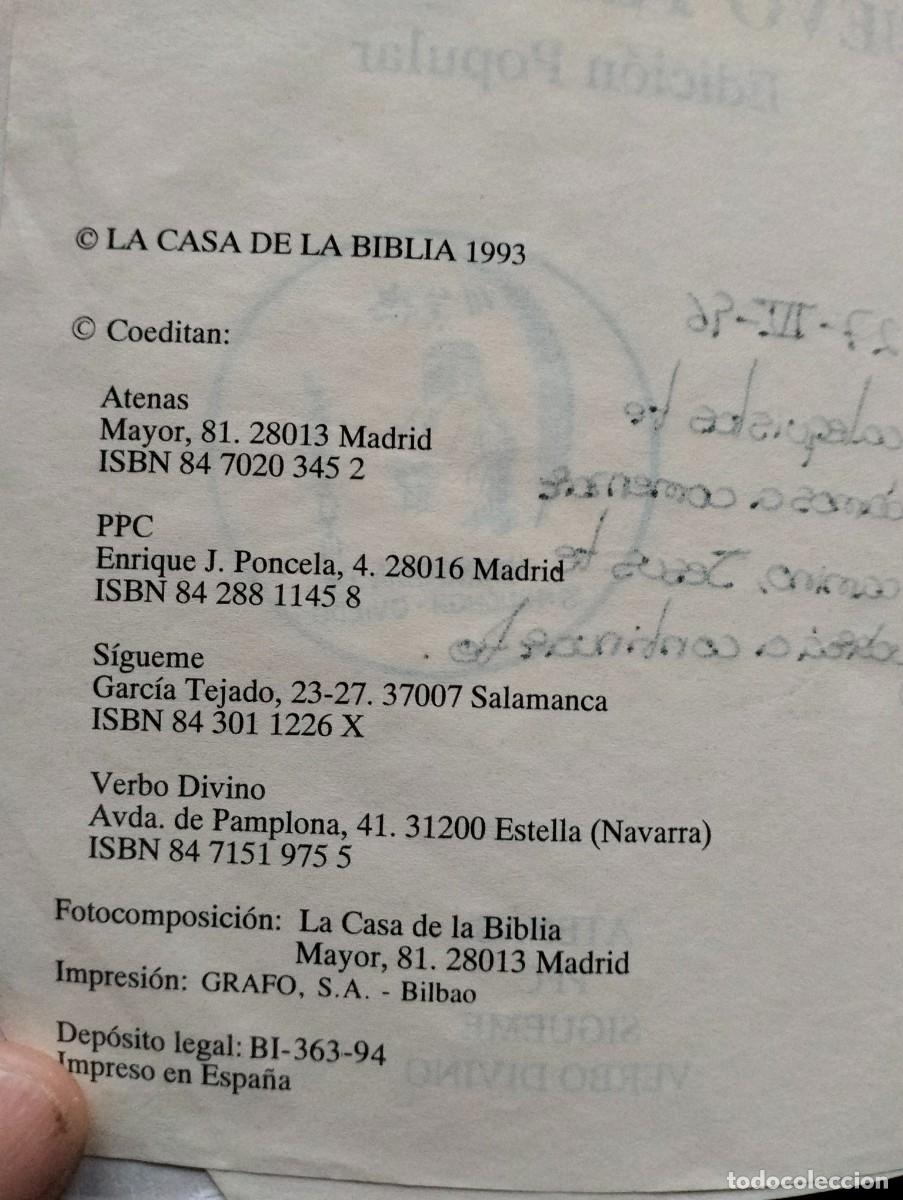 Libros de segunda mano: Nuevo testamento. Edici&oacute;n popular. 1994 - Foto 3