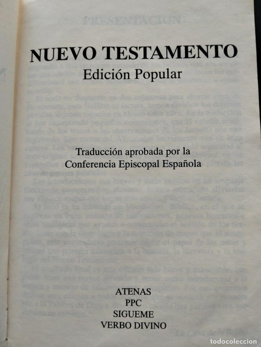 Libros de segunda mano: Nuevo testamento. Edici&oacute;n popular. 1994 - Foto 4