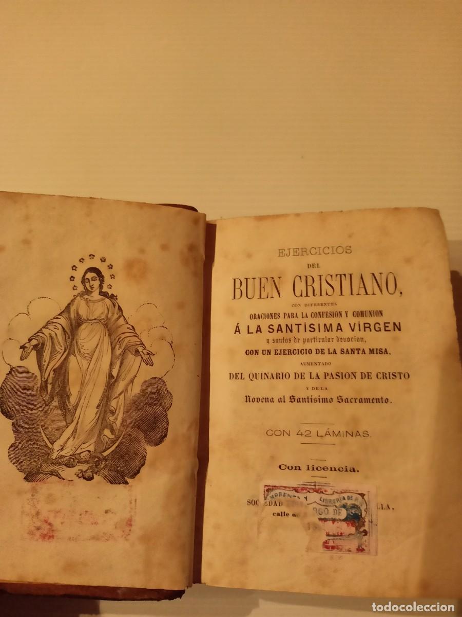 Libros de segunda mano: Librito Ejercicios del Buen Cristiano con oraciones a la Santisima Virgen con 42 laminas