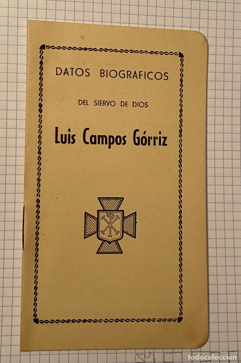 Libros de segunda mano: Luis Campos G&oacute;rriz, datos biogr&aacute;ficos - Foto 1