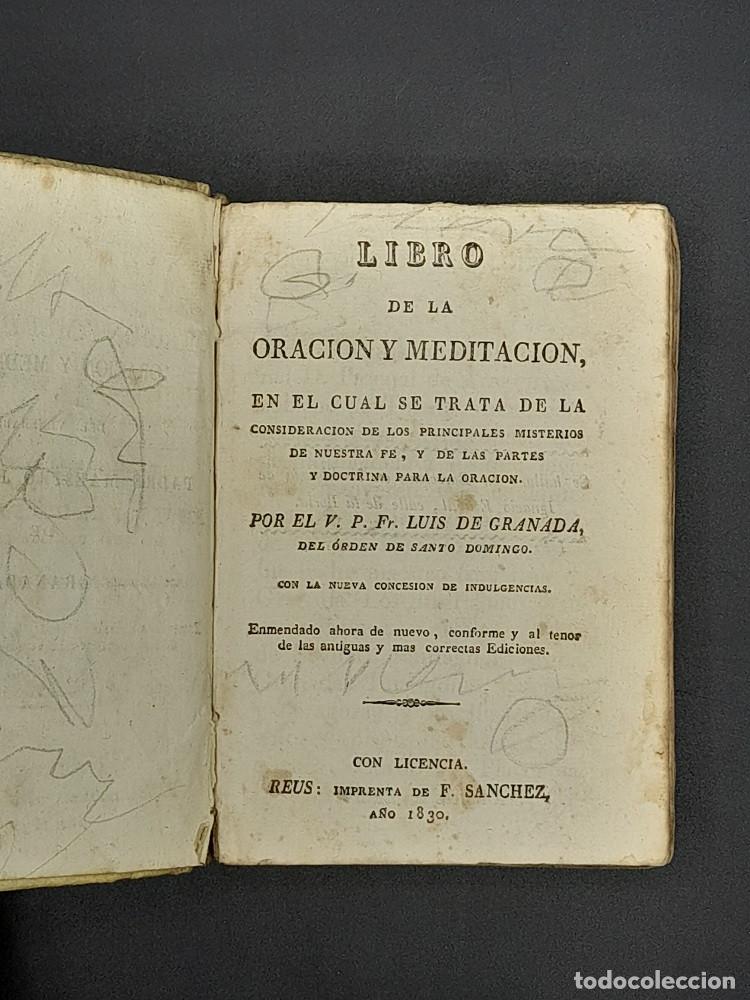 Libros de segunda mano: Oraci&oacute;n y Meditaci&oacute;n del venerable padre Maestro Fray Luis de Granada, 1830