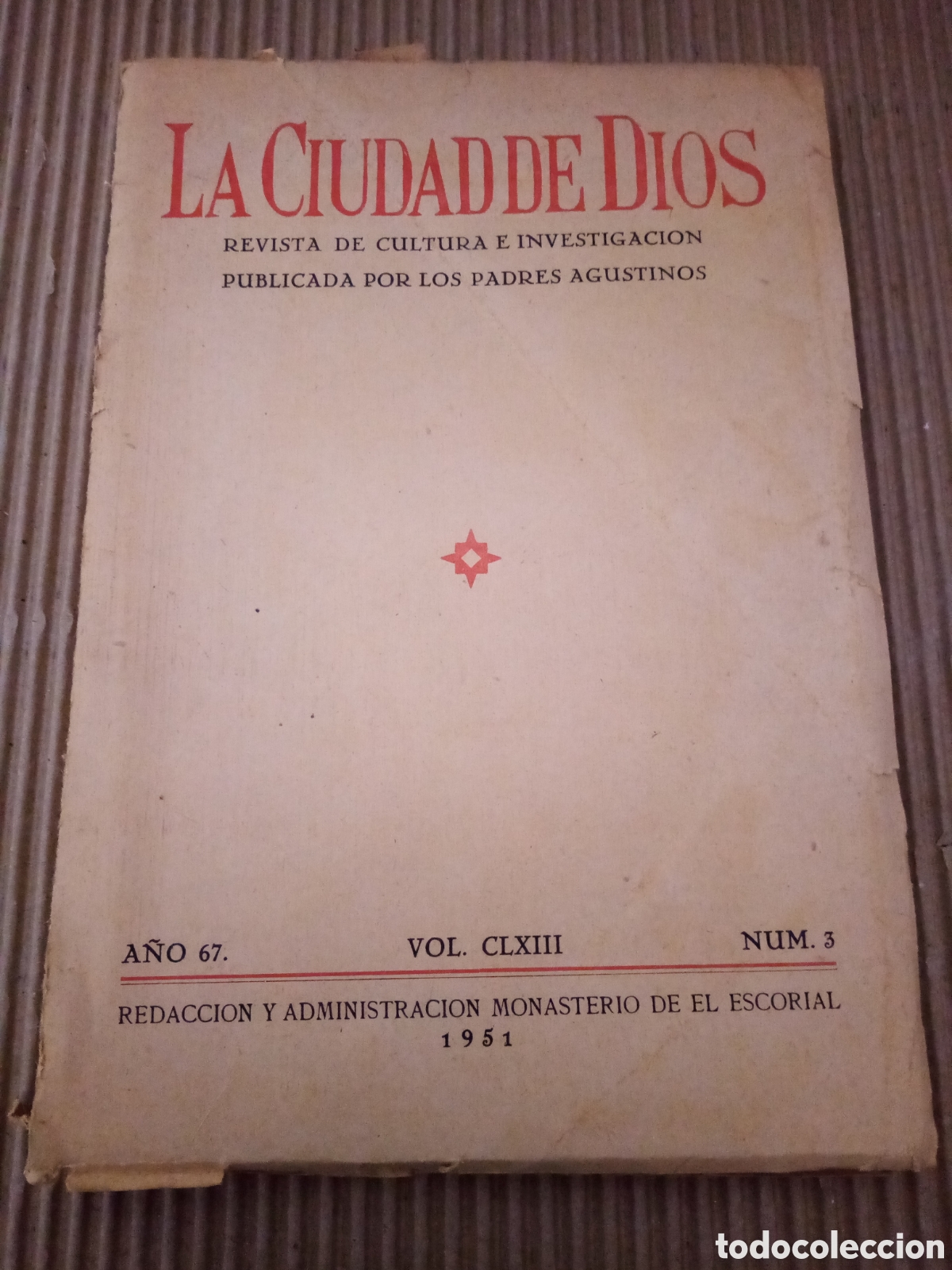 Gebrauchte B&uuml;cher: Ciudad de Dios. Revista de cultura e investigaci&oacute;n publicada por los padres agustinos. N&uacute;m. 3;