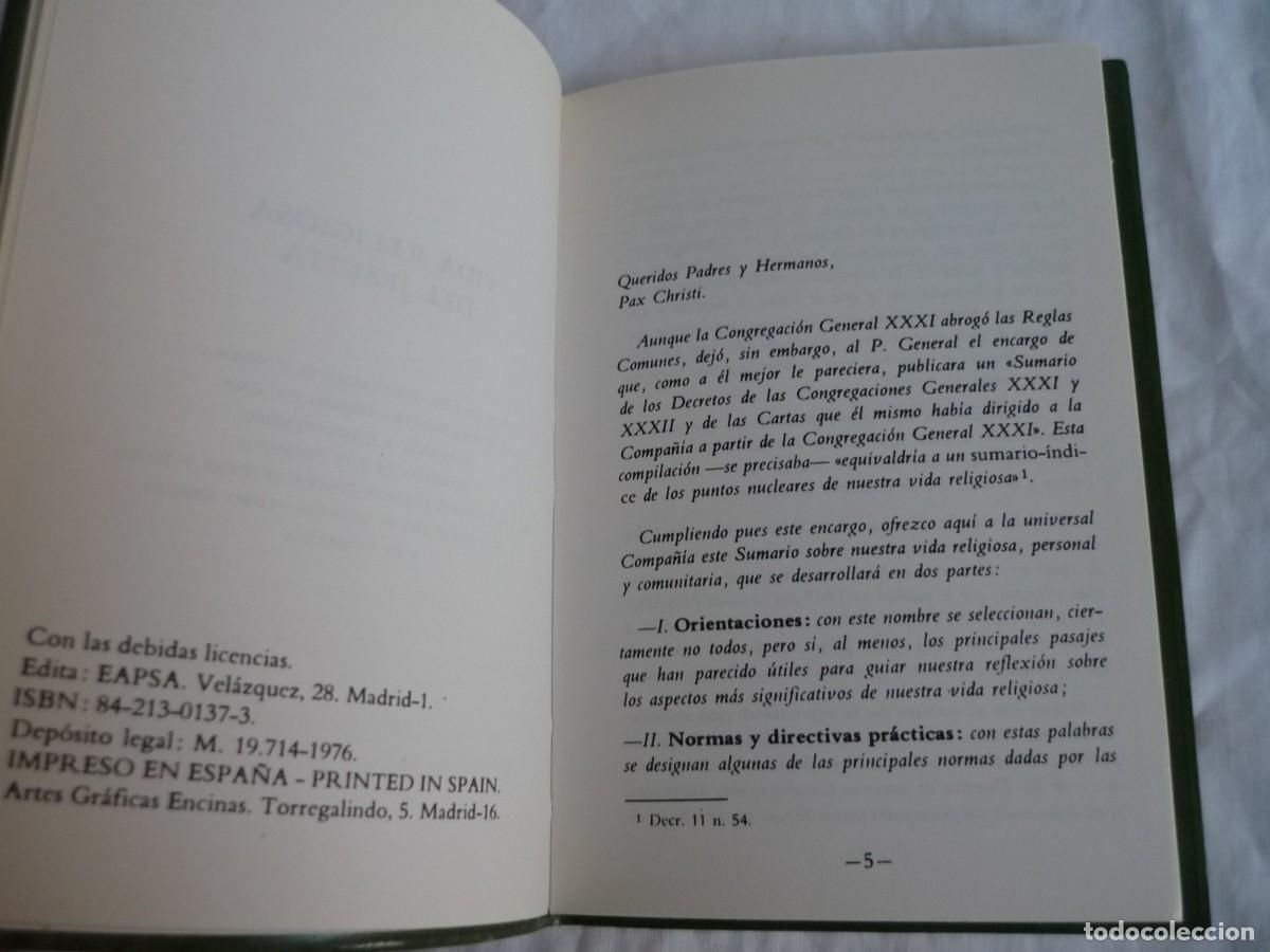 Libros de segunda mano: Vida religiosa del jesuita 1976 - Foto 6