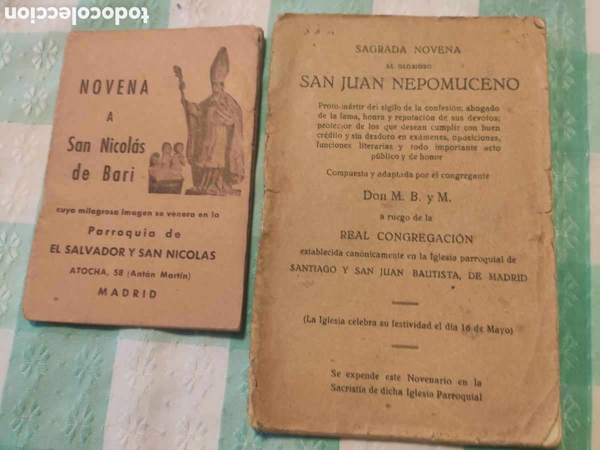 Libros de segunda mano: Novena a San Nicol&aacute;s de Bari. Parroquia de El Salvador y San Nicol&aacute;s. Madrid San Juan Nepomuceno ASM