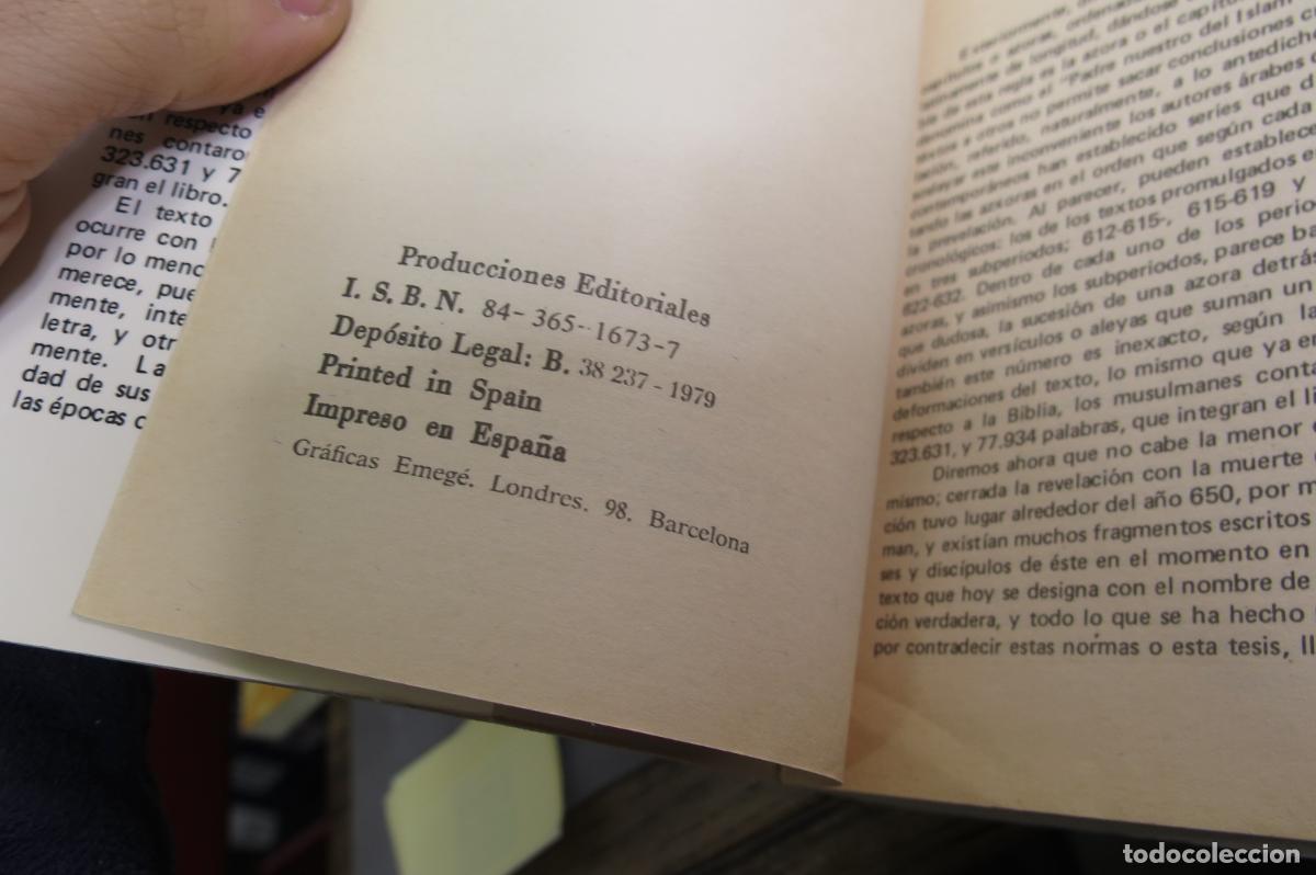 Libros de segunda mano: 1979.- EL COR&Aacute;N. MAHOMA - Foto 2