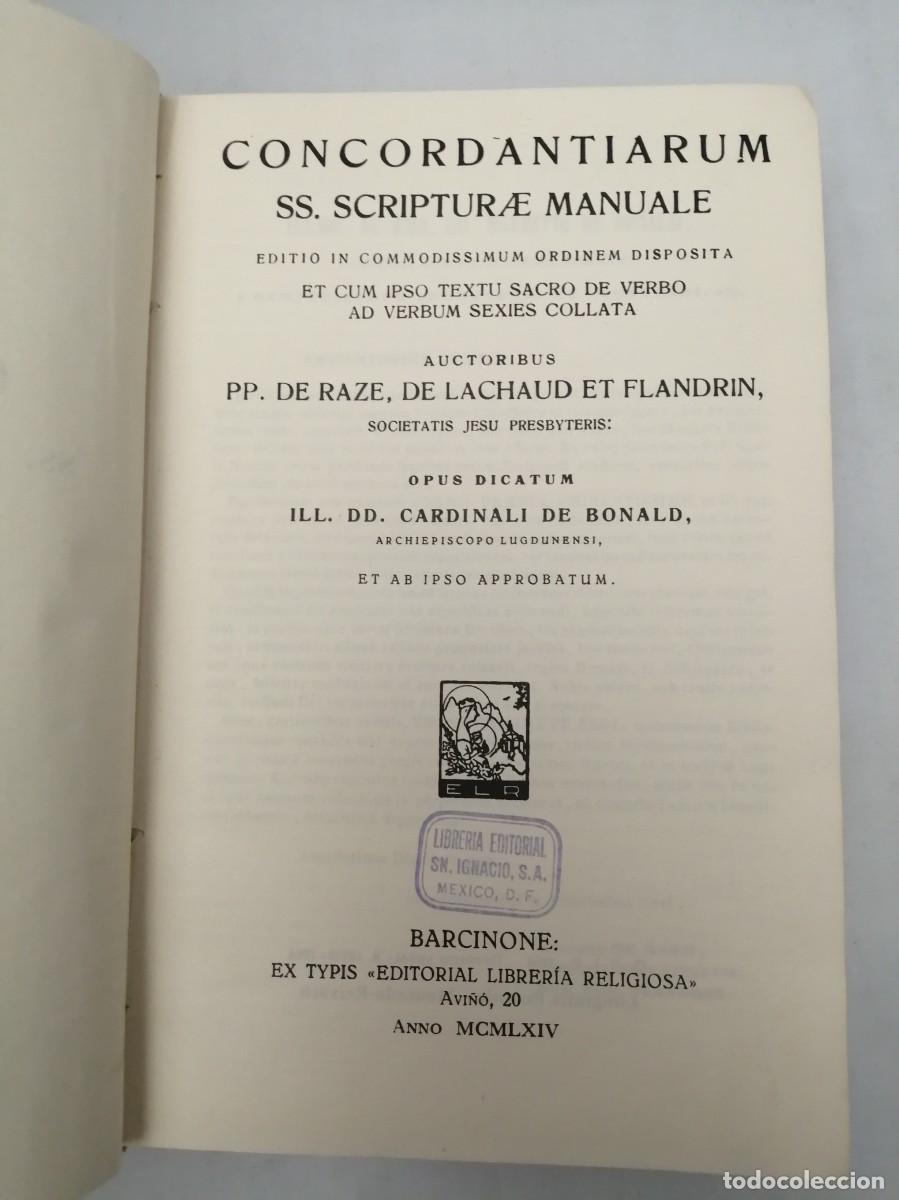 Libros de segunda mano: CONCORDANTIARUM SS. SCRIPTURAE MANUALE - Foto 3