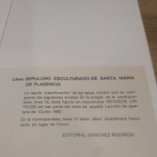 Libros de segunda mano: MARCELINO SAYANS CASTAÑOS SEPULCRO ESCULTURA DO DE PLASENCIA DIOSA FECUNDIDAD FIRMADO 1985. Lote 399660484