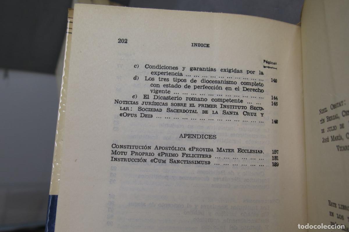 Libros de segunda mano: Institutos seculares y estado de perfecci&oacute;n. Canals - Foto 5