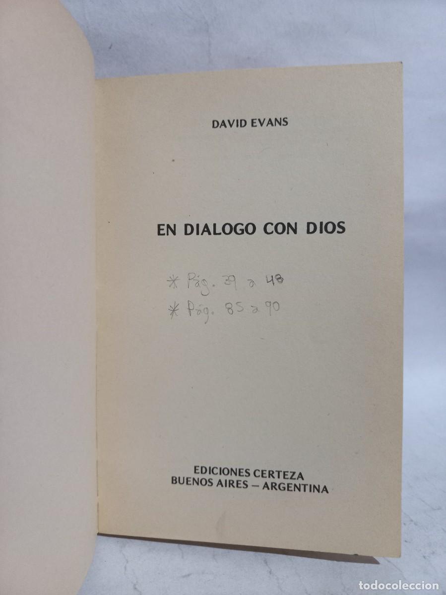 Libros de segunda mano: David Evans - En Di&aacute;logo con Dios - Primera edici&oacute;n en espa&ntilde;ol - 1976 - Foto 2