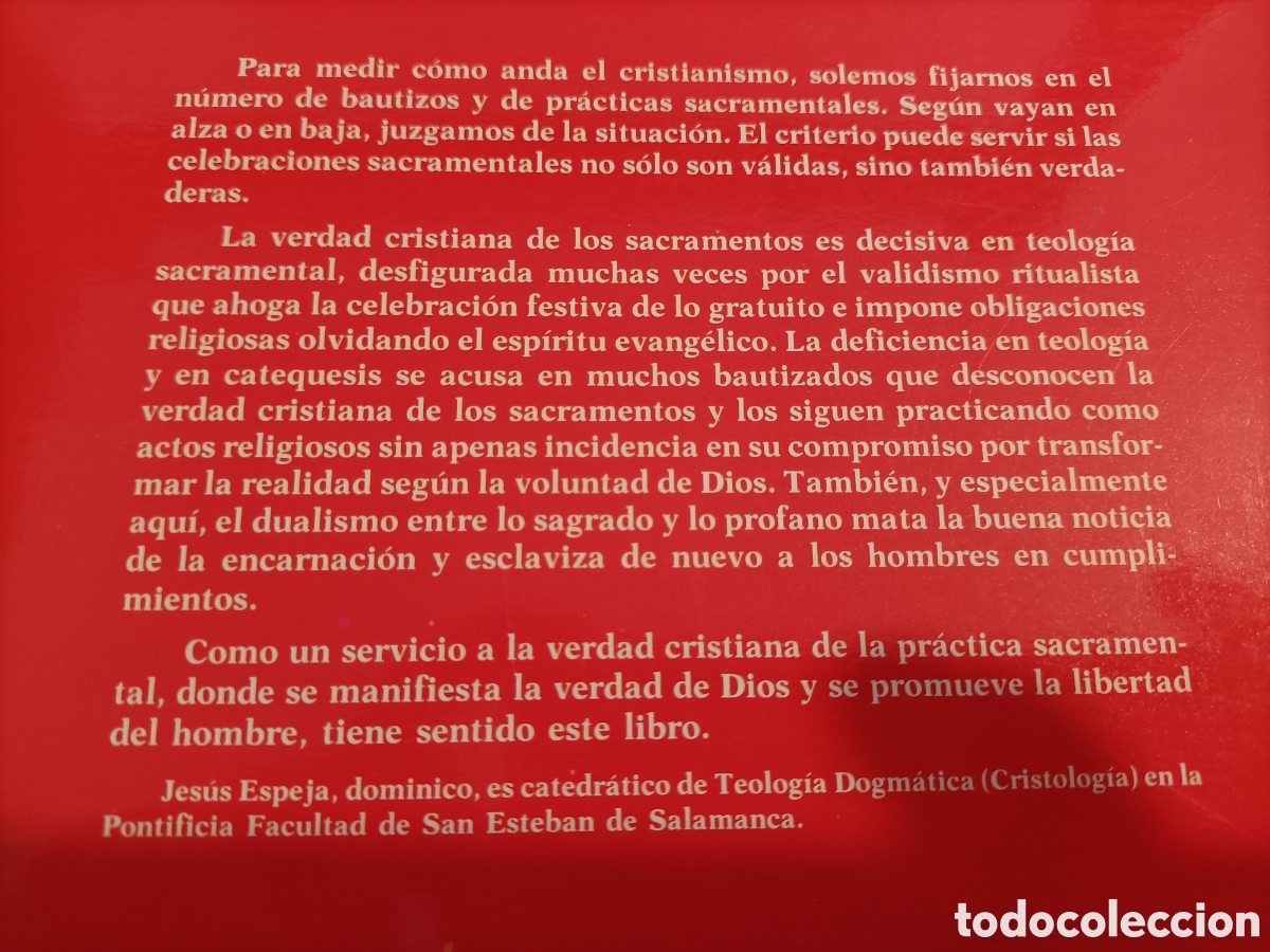 Libros de segunda mano: Para comprender los sacramentos. Jes&uacute;s Espeja - Foto 2