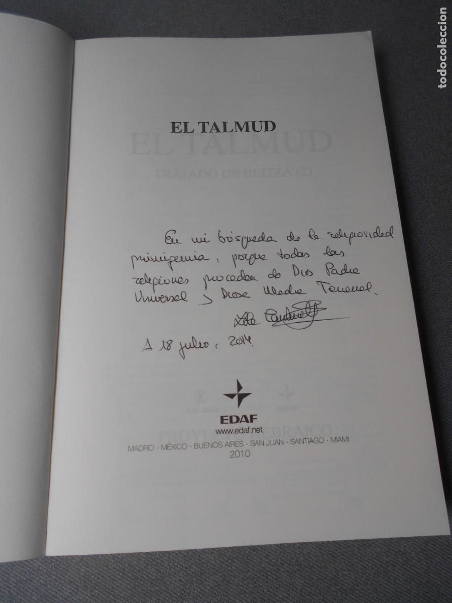 Libros de segunda mano: EL TALMUD. TRATADO DE BEITZIA 2 - Foto 2