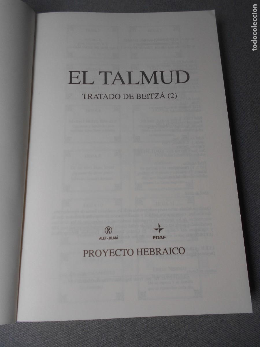 Libros de segunda mano: EL TALMUD. TRATADO DE BEITZIA 2 - Foto 3