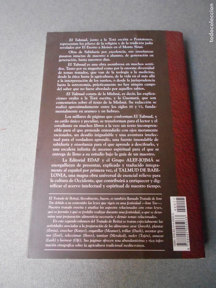 Libros de segunda mano: EL TALMUD. TRATADO DE BEITZIA 2 - Foto 5