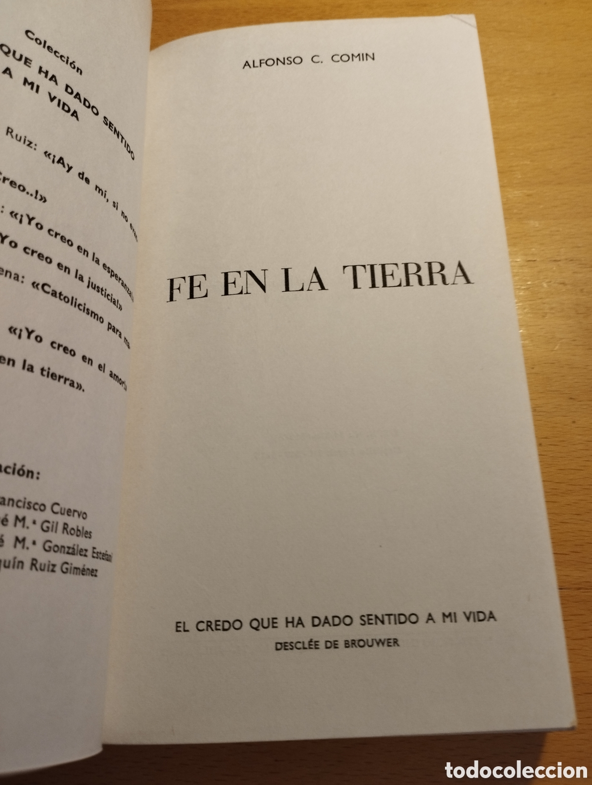 Libros de segunda mano: FE EN LA TIERRA (ALFONSO C. COMIN) - Foto 3