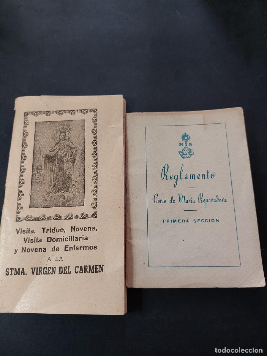 Libros de segunda mano: Novena Virgen del Carmen y Reglamento Corte de Maria Reparadora